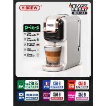 HiBREW 5 in 1 Macchina da caffè a capsule multiple Caldo/freddo DG Cappuccino Nes Piccola capsula ESE Pod Caffè macinato Caffetteria 20Bar H2B