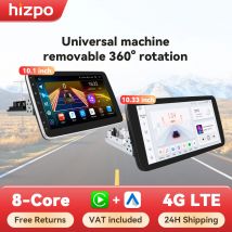 Autoradio Hizpo con Carplay e Android Auto, Schermo Touch Rotante, Lettore Multimediale Universale 1 Din, MP5 GPS, 8 Core 7862S RDS