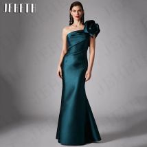 JEHETH Elegante One-Shoulder-Abendkleider für Damen Meerjungfrau-Stil Satin formelles Partykleid maßgeschneidert elegante Festkleider Elegante eine Schulter Abendkleider Frau Meerjungfrau Satin