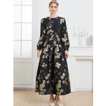 Mode Muslimischen Abaya Frauen Kaftan Kleid Neue Arabische Elegante Jacquard Islamische Kleidung Lange Party Urlaub Kleid Arabisch Dubai Robe