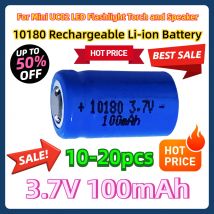 10-20 pz per Mini UC02 torcia a LED e altoparlante 3.7V 10180 batteria ricaricabile agli ioni di litio 100mAh