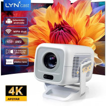 Proyector HY300 actualizado nativo 1080P compatible con proyector 4K 450ANSI X3AQ Wifi6 y BT5.4 sistema Android 11,0 proyector cine portátil