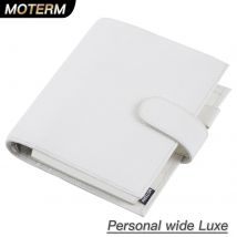 Moterm Luxe 2.0-Serie, persönlicher Planer in großer Größe, genarbtes Leder mit 30 mm silbernen
