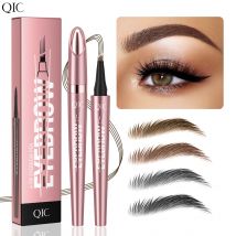 Matita per sopracciglia con punta a 4 forchette Microblading 3D Impermeabile Marrone scuro Colore naturale Tratto fine Matita per sopracciglia magica 2024 Nuove signore