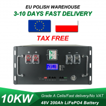 PL EU Magazyn Bateria LiFePo4 48V 100AH 200AH 300Ah Pakiet Baterii 5KWH 10KWH Litowo-Żelazowo-Fosforanowa BMS 16S 51.2V Magazyn Energii