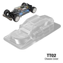 1/10 RC PC Copertura del telaio in policarbonato Copertura antipolvere del corpo Proteggi l'albero di trasmissione del motore ESC adatto per TAMIYA TT02