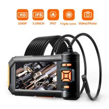 Telecamera per endoscopio industriale 5 POLLICI Tripla lente HD 1080P Periscopio per ispezione auto IP67 Telecamera per fognature impermeabile con 8 LED