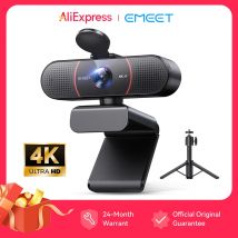 Webcam 4K Web Camera con treppiede EMEET USB Computer Autofocus Streaming Camera con microfoni per Zoom/Termi/OBS/PC/Mac/Laptop
