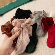 Frühling Herbst Baby Mädchen Große Bowknot Socken Kinder Dicke Gestrickte Socke Warme Weiche Baumwolle Kinder Prinzessin Socken Für 0-5Years