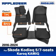 Auto Fußmatten Für Skoda Kodiaq 5/7 Sitz 2016-2023 Karoq 2017-2024 KAMIQ 2018-2025 auto Teppich Abdeckung Innen Zubehör
