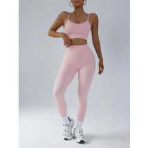 Schnell trocknende Yoga-Kleidung für den Außenbereich für Sport, Yoga-Radfahren, Lauf- und Fitness-Sets, einfarbige Yoga-BHs und lange Hosen