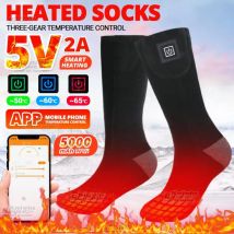 Winter Heated Socks 5000mAh APPControl Thermal Socks Women Men Heating Foot Warmer Electric Fever Socks Hiking Ski Warm  Outdoor