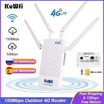 Router KuWFi Outdoor 4G LTE Router Wi-Fi wireless 300Mbps con slot per scheda SIM Antenna esterna IP65 Supporto 48V POE Switch Camera