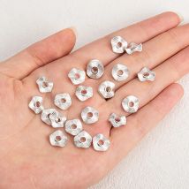 50Pcs Metal Silver Color Striped Spacer Beads Flat Round Wave Beads Dia.6 8 10mm Necklace Earrings Bracelets Jewelry Accessories
