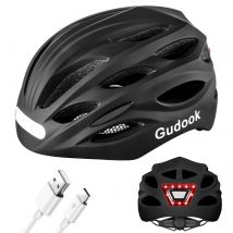 Casco da bici Caschi da bici per adulti per uomo/donna: luci anteriori e posteriori a LED ricaricabili tramite USB per ciclismo, skateboard per pendolari urbani