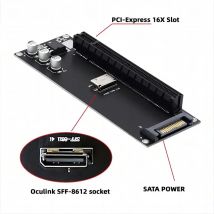 Adattatore Oculink SFF-8611 SFF-8612 Adattatore da 4i a PCIE4.0 PCI-E Express 16x 4x con porta di alimentazione SATA per scheda grafica della scheda madre