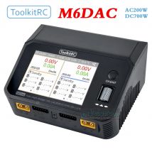 ToolkitRC M6DAC caricabatterie intelligente a doppio canale 2CH AC200W DC700W IPS caricabatterie rapido per batteria al litio modello aeronautico da 3,5 pollici