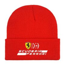 Czarno-czerwono-szara czapka dziergana dla kobiet i mężczyzn, jesienno-zimowa, ciepła czapka typu beanie, czapki i kapelusze dla dorosłych, Ferrari Scuderia Ferrari SF90