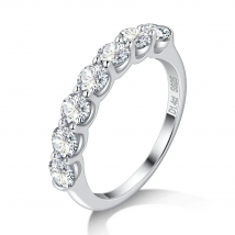 3,5 mm Moissanit-Ring für Damen, halber Ewigkeit, Ehering, 925er Sterlingsilber, D VVS1, Labordiamant, Paar-Versprechensring, Schmuck