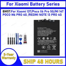 100% neue Original Batterie BM5T Für XIAOMI 13T/14T/Poco X6 Pro 5G/POCO M6 PRO 4G /REDMI HINWEIS 13 PRO 4G Batterie + Kostenlose Tools