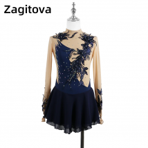 Schwarz Eiskunstlauf Kleid Cheongsam Eis Eiskunstlauf Rock Schöne Skating Rock Stereo Spitze Blume Mädchen/Frau