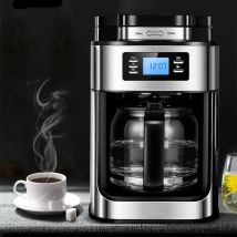 Vollautomatische 2-in-1-Kaffeemaschine, Espressomaschine, Tropfkaffee, elektrische Bohnenmühle mit LED-Anzeige, automatisch