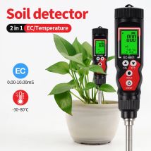 EC8801 2-in-1 digitales EC-Messgerät, Temperatur-EC-Bodentester, elektrischer Leitfähigkeitsdetektor, Gartenpflanzung, Blumenbodenanalysator