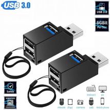 Mini USB 3.0/2.0 HUB Adapter Extender Splitter Box 1 bis 3 Ports High Speed für PC Laptop U Disk Kartenleser