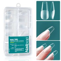 Nailpop 120 pz/scatola Gel X Punte per unghie Forma media corta Mandorla/Quadrata/Gel morbido Punte per unghie Unghie finte Soak Off Estensioni delle unghie facili