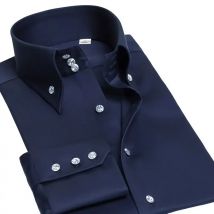 Herren hemden nicht bügeln formelle Kragen hemd Mode koreanische schlanke einfarbige Business-Freizeit hemd weiß Frühling Herbst