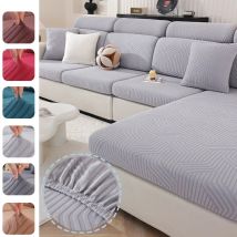 Funda para cojín de asiento de sofá Jacquard, fundas para cojines de sofá gruesas elásticas de Color puro, fundas de sofá combinadas, decoración del hogar