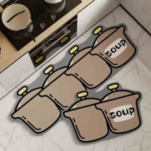 VIKAMA 2PC Küchen-Kieselalgen-Schlammmatte, saugfähig, rutschfest, ölbeständig und schmutzig, für den Haushalt, kann abgewischt werden, saubere Spezialfußmatte