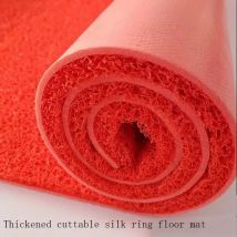 Große rote Seide Ring verdickte Teppich Boden matte Willkommen Tür matte benutzer definierte Schnitt wasserdichte rutsch feste Fuß matte PVC Waschraum Boden matte