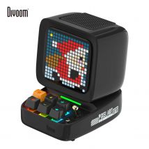 Ditoo Bluetooth Speaker Retro Pixel Art Game Portable with 16X16 LED App Controlled Front Screen (Pink) DIY LED Display Board