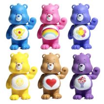 6pcs Carebears Blind Box  Action Figures Doll Korea Limited Edition Bear Mini Cartoon Figurine Hand-made Trendy Toys Collectible