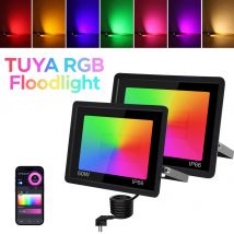 Proiettore LED RGB TUYA Smart Control Faretto RGBCW WIFI Luci da giardino dimmerabili IP65 Proiettore paesaggio multicolore per esterni