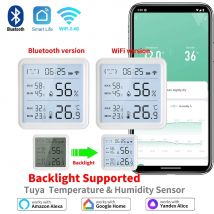 Tuya WiFi Temperatur Feuchtigkeit Sensor Für Smart Leben Hintergrundbeleuchtung Hygrometer Thermometer Kompatibel Bluetooth APP Fernbedienung