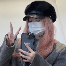 Koreanischen Stil Nachahmung Nerz Plüsch Baskenmütze Winter Warme Mütze mit Achteckige Krempe Spleißen Nachahmung Kaninchen Fell Winter Kappe für Frauen