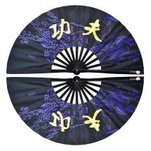 Klappbarer Handfächer, chinesischer Kung-Fu-Tai-Chi-Fächer aus Nylongewebe, Bambusfächer für Performance-Tanzdekorationen, Festival-Geschenk