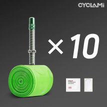 10 Stück CYCLAMI Ultraleichter Fahrrad-TPU-Schlauch 700C 18 23 25 28 30 32 Rennrad TPU-Material Reifen Französisches Metall Presta-Ventil