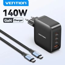 Vention 140W GaN Charger Kit USB Type C Charge For iPhone17 16 15 14 Pro Max iPad Samsung Laptops PD3.0 QC4.0 Phone Fast Charger