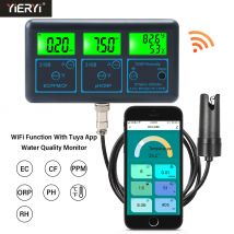 WiFi PH Meter Temp TDS(ppm) EC ORP Wasser Tester Tuya APP Smart Monitor Digital Analysator für Aquarien Hydrokultur Schwimmbad