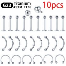 Hurtownia 10PCS Biżuteria do przekłuwania brwi Labret Lip Stud G23 Titanium Septum Piercing Nose