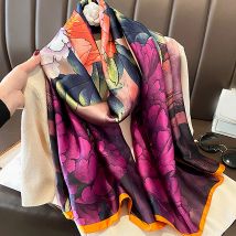 Frühlingsschal Damen Luxus Design Polyester Material Glatter Schal Weicher Schal Strand