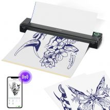 Stampante termica per stencil per tatuaggi PeriPage P90, macchina per tatuaggi wireless con carta trasferibile gratuita da 5 pezzi - Compatibile con telefono e PC