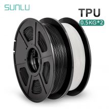 SUNLU-filamento 3D de TPU 95A, 1,75 MM, 0,5 kg/rollo, fuerte flexibilidad, suave, diseño de impresiones, ilustraciones, zapatos de buena resistencia al envejecimiento, 2 rollos