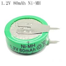 1 TEILE/LOS 1,2 V 80 mAh Ni-MH Mit Pins Ni MH Batterien Wiederaufladbare Knopfzelle Für Timer