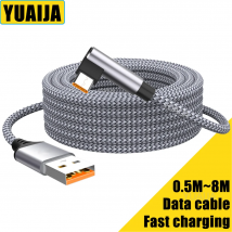 6A Kabel USB C Kolanko typu C do szybkiego ładowania 3m 5m Przedłużacz kabla do ładowania telefonu Samsung Huawei Xiaomi Oppo OnePlus VR Camera