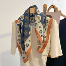 Quadratischer Schal für Damen, modisch, Blumendruck, Bandanas und Stirnband, Retro, dekoratives Halstuch für tägliches Kleid, lässiger Schal