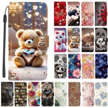 Elegant Colored Flower Wallet Phone Case For Samsung Galaxy S24 Ultra S23 FE Plus Pro 5G Magnetic Flip Leather Cover 3D Pattern
